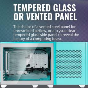 img 2 attached to 💙 Compact and Stylish: Cooler Master NR200P Caribbean Blue SFF Mini-ITX Case with Tempered Glass/Vented Panel, PCI Riser Cable, Triple-Slot GPU Support, Tool-Free Design, and 360 Degree Accessibility