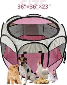 img 3 attached to FHHMUA Portable Playpen Foldable Exercise