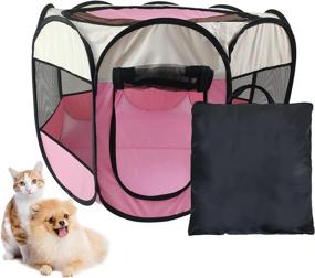 img 4 attached to FHHMUA Portable Playpen Foldable Exercise