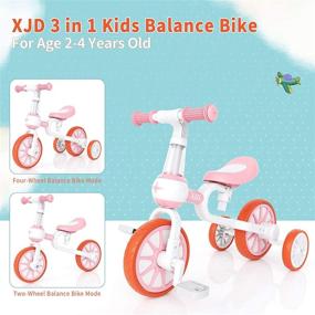 img 3 attached to XJD 3-in-1 Baby Balance Bike - Ideal Tricycle for Ages 18 Months to 4 Years: Boy, Girl, Toddler - First Beginner Bike with Adjustable Seat, Detachable Pedal - Pink