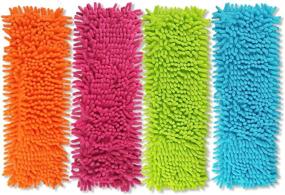 img 4 attached to 🧹 Pack of 4 Refillable Washable Microfiber Cleaning Mop Pads by Goaup - Reusable Dust Mop Replacement Heads