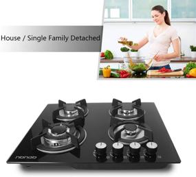 img 3 attached to 24-Inch Gas Cooktop with Tempered Glass Surface, 4 Sealed Burners, Built-in Stove, Dual Fuel (LPG/NG), Cast Iron Grate, Thermocouple Protection, and Easy-to-Clean Design