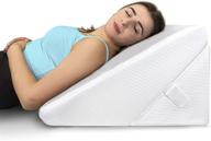 🛌 adjustable bed wedge pillow - memory foam top folding incline cushion, 9&amp;12 inch height, back and leg support pillow, acid reflux, heartburn, allergies, snoring, reading - soft washable cover (white) logo