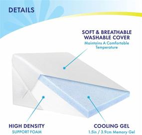 img 1 attached to 🛌 Adjustable Bed Wedge Pillow - Memory Foam Top Folding Incline Cushion, 9&amp;12 inch Height, Back and Leg Support Pillow, Acid Reflux, Heartburn, Allergies, Snoring, Reading - Soft Washable Cover (White)