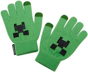 img 2 attached to 🧢 Unleash the Fun with Minecraft Boys Beanie and Gloves Set - Black and Green Creeper Face Design for Youth, Adjustable - Perfect for Both Boys and Girls