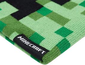 img 1 attached to 🧢 Unleash the Fun with Minecraft Boys Beanie and Gloves Set - Black and Green Creeper Face Design for Youth, Adjustable - Perfect for Both Boys and Girls