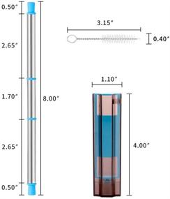 img 3 attached to Нержавеющие стальные складные многоразовые cоломки Kacierr - Мини-складные соломки в кармане с чехлом для путешествий (синие, 1 упаковка)