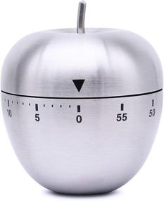 img 4 attached to ⏰ YAODHAOD Apple Stainless Steel Chef Cooking Timer Clock with Loud Alarm - 60 Minutes Mechanical Rotating Countdown Timer for Kitchen Cooking, Baking, and Kids - No Batteries Required