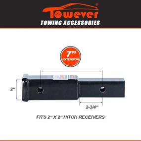 img 2 attached to Towever 84332P Trailer Hitch Extension Receiver Tube Extenders, 2 inches, 7 inches Length (Includes Hitch Pin and Clips)
