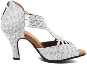 img 2 attached to Glittering Women's Rhinestone Ballroom Dance Shoes: Latin & Stage Dancing Perfection