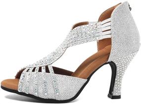 img 3 attached to Glittering Women's Rhinestone Ballroom Dance Shoes: Latin & Stage Dancing Perfection