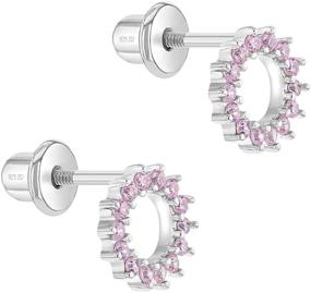 img 3 attached to Sterling Silver Round Earrings Toddlers Girls' Jewelry