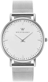 img 4 attached to ⌚ WRISTOLOGY Stella Womens Watch - Silver Boyfriend Style with Metal Mesh Strap Band