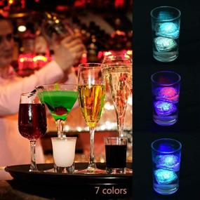 img 2 attached to Halloween Party Wedding Club Bar Decoration - 12PCS Simulation Plastic Multi-Color Luminous Ice Cubes with Colorful Lights for Champagne Tower