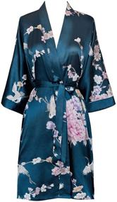 img 4 attached to KIM+ONO Floral Satin 🌺 Kimono Robe: Short-Length Elegance for Women