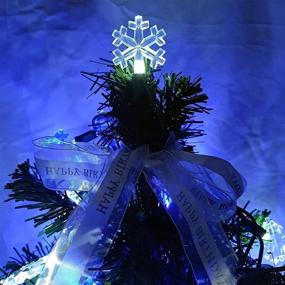 img 1 attached to ❄️ Snowflake String Lights - 50-Count, 12.8 Ft Cool White and Blue LED Mini Lights for Christmas Decor