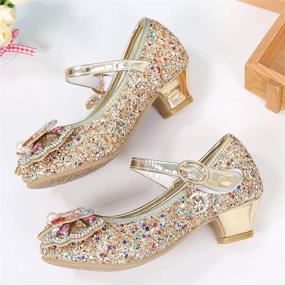 img 1 attached to 👠 Mowoii Girls Mary Jane School Dress Shoes - Low Heel Princess Party Wedding Bridesmaids Shoes (Toddler/Little Kid/Big Kid) - Enhanced SEO