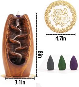 img 2 attached to 🏮 Enhance Your Space with the Backflow Incense Burner Holder Kit: Aromatherapy Ornament Home Decor Room Decor Package with 120 Incense Cones & 1 Mat