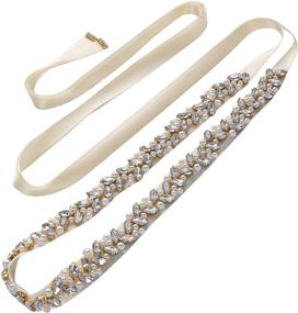 img 4 attached to 💎 Sarekabride Crystal Rhinestones Bridesmaid Silver Burgundy Women's Belt Accessories