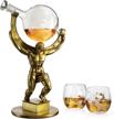 atalas bronze world whiskey decanter logo