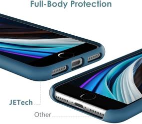 img 2 attached to 📱 JETech Silicone Case for iPhone SE 2020, 8 & 7 - Full-Body Protective Cover with Silky-Soft Touch and Shockproof Design, Blue Cobalt