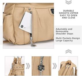 img 2 attached to 👜 KL928 Кожаные сумки-шопперы на плечо: Женские сумки, кошельки и сатчелы