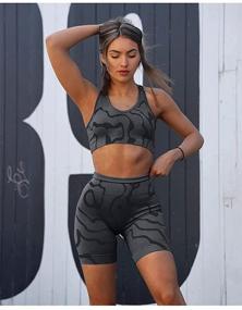 img 1 attached to 🏋️ GXIN Women's High Waist Gym Yoga Sports Bra and Running Shorts 2 Piece Outfit - Seamless and for Workout