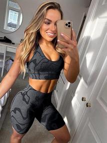 img 3 attached to 🏋️ GXIN Women's High Waist Gym Yoga Sports Bra and Running Shorts 2 Piece Outfit - Seamless and for Workout