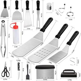 img 3 attached to Complete 32-Piece Griddle Accessories Set for Blackstone and Camp Chef BBQ – Heavy Duty Spatula, Scraper, Cleaning Kit, and More! Ideal Cooking Utensils Set with Carry Bag for Meat, Knife, Grilling – Perfect Grilling Gift for Men and Women