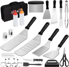 img 4 attached to Complete 32-Piece Griddle Accessories Set for Blackstone and Camp Chef BBQ – Heavy Duty Spatula, Scraper, Cleaning Kit, and More! Ideal Cooking Utensils Set with Carry Bag for Meat, Knife, Grilling – Perfect Grilling Gift for Men and Women