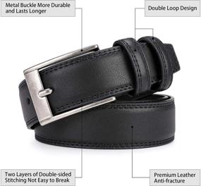 img 2 attached to 👔 Genuine Leather Men's Belt Accessories by MOZETO - Anti-Cracking & Elegant