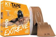 🏋️ kt tape pro extreme therapeutic elastic kinesiology sports tape: 125ft length, 150 pre cut 10x2 inch i-strips in titan tan – professional & olympic choice for 100% synthetic, water resistant, and breathable support логотип