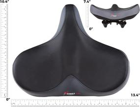 img 1 attached to 🚲 Giddy Up! Oversized Comfortable Bike Seat - Extra Wide Universal Fit Bicycle Saddle - Indoor Outdoor Padded Memory Foam Replacement