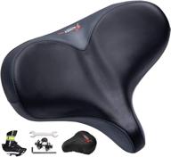 🚲 giddy up! oversized comfortable bike seat - extra wide universal fit bicycle saddle - indoor outdoor padded memory foam replacement logo