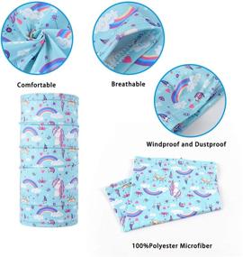 img 2 attached to Gaiter Protection Bandanas Cycling 3Pcs Unicorn Girls' Accessories and Cold Weather