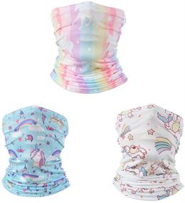 img 4 attached to Gaiter Protection Bandanas Cycling 3Pcs Unicorn Girls' Accessories and Cold Weather