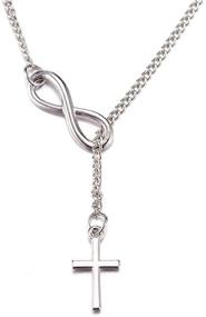 img 4 attached to 📿 XCFS Unisex Smooth Cross Pendant Necklace with 925 Silver Plating, Featuring a 20-inch Chain for Religious Jewelry