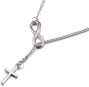 img 3 attached to 📿 XCFS Unisex Smooth Cross Pendant Necklace with 925 Silver Plating, Featuring a 20-inch Chain for Religious Jewelry