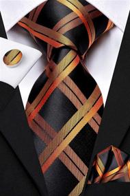 img 2 attached to 👔 Upgrade your Wedding Attire with Hi Tie Jacquard Neckties and Matching Cufflinks: A Must-Have among Men's Accessories in Ties, Cummerbunds & Pocket Squares