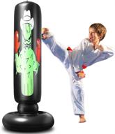 🥊 inflatable punching bag for kids - ntr 63inch with enhanced stability, ideal for karate taekwondo mma practice, child toddler freestanding boxing bag – upgraded thickened material, perfect gift logo