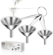 🍶 aieve kitchen funnel set - stainless steel funnels for easy bottle filling - small funnels for liquid and dry ingredients, oil, spices - set of 3 logo