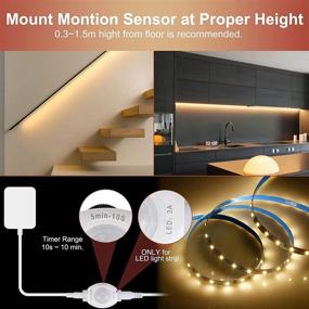 img 1 attached to 🔌 Indoor LED Night Light Strip - 6.56FT 3000K Warm White LED Strip Lights for Bedroom, Corridor, Washroom, Kitchen Cabinet, Counter, Shelf, Showcase, Stairway - No Power Adapter Included