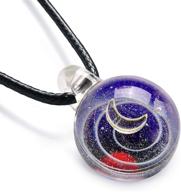 xiannvxi fashionable galaxy glass pendant necklace: unique nebula space cosmos glass ball bohemian jewelry for men, women, boys & girls logo