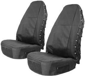 img 4 attached to TIROL Waterproof Universal Front Seat Covers - Pack of 2, High-Back with Multi-Pocket Organizer for Storage