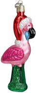 exquisite zoo and wildlife glass blown ornaments for christmas tree - yard flamingo by old world christmas логотип