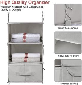 img 3 attached to Vailando 6-Shelf Hanging Closet Organizer: Ultimate Storage Solution for Wardrobe, Nursery, and Baby Clothes Organization with 2 Separable 3-Shelf Hanging Shelves and 3 Drawers