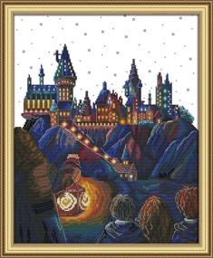 img 4 attached to 🏰 Maydear Full Range Embroidery Starter Kit: Stamped Cross Stitch for Beginners - DIY Magic Castle Design (11CT 17×21 inch)