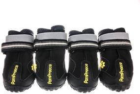 img 4 attached to 🐾 Xanday Waterproof Dog Boots - Paw Protectors with Reflective Straps and Wear-Resisting Soles (4 Pack)