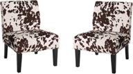 🐄 christopher knight home kassi fabric accent chairs, set of 2, milk cow pattern logo