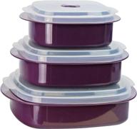 🍆 reston lloyd calypso basics 6-piece microwave cookware, steamer, and storage set in plum логотип